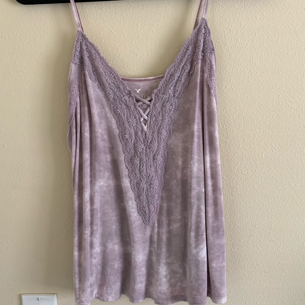AE Soft & Sexy Purple Tie Dye Tank